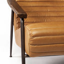 Grosjean Brown Leather Wrap Metal Frame Accent Chair - Default Title