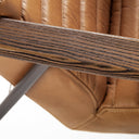 Grosjean Brown Leather Wrap Metal Frame Accent Chair - Default Title