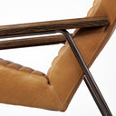 Grosjean Brown Leather Wrap Metal Frame Accent Chair - Default Title