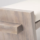 Elaine I 58L x 1475W x 20H Brown Wood Upholstered Cream Seat Entryway Bench - Default Title