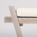 Elaine I 58L x 1475W x 20H Brown Wood Upholstered Cream Seat Entryway Bench - Default Title
