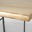Papillion II 80x40 Rectangular Blonde Live Edge Sold Wood Top Black Metal Base Dining Table - Default Title