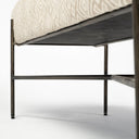 Avery II 55L x 17W Off White Upholstered Seat With Metal Base Accent Bench - Default Title