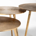 Reva III Small 16L x 16W Gold Round Top Cast Aluminum Accent Table - Default Title
