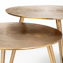 Reva I Large 24L x 24W Gold Round Top Cast Aluminum Accent Table - Default Title