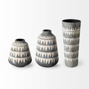 Delaney Large Gray Patterned Ceramic Vase - Default Title
