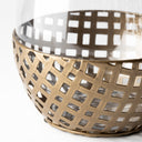 Reena II Large Gold Woven Metal Base Table Candle Holder - Default Title
