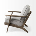 Olympus VI Frost Grey Fabric Wrapped Wooden Frame Accent Chair - Default Title