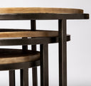 Glover Set of 3 20L x 20W Brown Wood Round Top WMetal Nesting Accent Tables - Default Title