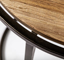 Glover Set of 3 20L x 20W Brown Wood Round Top WMetal Nesting Accent Tables - Default Title