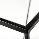 Arya Set of 2 24L x 10W Black Rectangular Glass Top Iron Frame Accent Table - Default Title