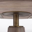 Maxwell II 54 Round Brown Solid Wood Top Brown WoodGold Metal Base Dining Table - Default Title