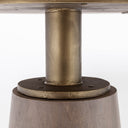 Maxwell II 54 Round Brown Solid Wood Top Brown WoodGold Metal Base Dining Table - Default Title