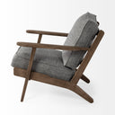 Olympus V Castlerock Grey Fabric Wrapped Brown Wooden Frame Accent Chair - Default Title