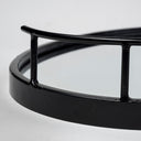 Ansel 20L x 14W Black Metal Mirrored Bottom Oval Serving Tray - Default Title