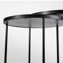 Chakra 197 Set of Two Round Dark Wood Top Black Frame Accent Tables - Default Title