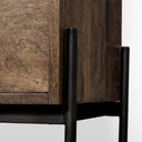 Glenn V 56L x 17W Dark Brown Wood w Cream Fabric Seat 3 Drawers Hall Tree - Default Title