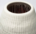 Reyan Small Pearl White Ceramic Striped Vase - Default Title