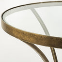 Jacinta II 21 Round Glass Top Metal and Marble Pedestal EndSide Table - Default Title