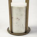 Jacinta II 21 Round Glass Top Metal and Marble Pedestal EndSide Table - Default Title