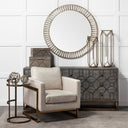 Reimer 15L x 15W Gold Round Glass Top WMetal Frame Accent Table - Default Title