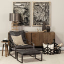 Hornet II Black Leather Body Metal Frame Accent Chair - Default Title