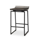 Givens 2425H Seat Height Black Wood Seat Black Frame Stool - Default Title