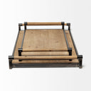 Benson Set of 2 Brown Wood Black Metal Trays - Default Title