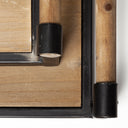 Benson Set of 2 Brown Wood Black Metal Trays - Default Title
