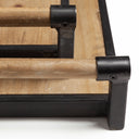 Benson Set of 2 Brown Wood Black Metal Trays - Default Title