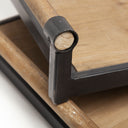 Benson Set of 2 Brown Wood Black Metal Trays - Default Title