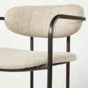 Parker II Beige Fabric Seat Gun Metal Grey Metal Counter Stool - Default Title