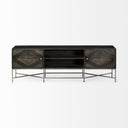 Hogarth I Dark Brown Solid Wood TV Stand Media Console with Storage TV up to 81 - Default Title