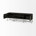 Hogarth I Dark Brown Solid Wood TV Stand Media Console with Storage TV up to 81 - Default Title
