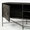 Hogarth I Dark Brown Solid Wood TV Stand Media Console with Storage TV up to 81 - Default Title