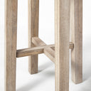 Brahma 26 Total Height White Washed Wood Stool - Default Title