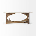 Reinhold 49 Round White Marble Top Gold Metal Base Coffee Table - Default Title