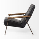 Grosjean Black Leather Wrap Metal Frame Accent Chair - Default Title