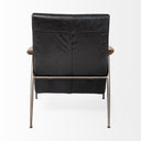 Grosjean Black Leather Wrap Metal Frame Accent Chair - Default Title