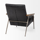 Grosjean Black Leather Wrap Metal Frame Accent Chair - Default Title