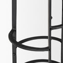 Neo 263 Seat Height Brown Wood Seat Black Metal Frame Stool - Default Title
