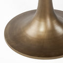 McLeod II 54 L x 54 W x 2875 H Round Brown Solid Wood Top Gold Metal Base Dining Table - Default Title