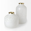 Pearl Short White Gold Rim Glass Vase - Default Title
