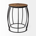 Clapp III Set of 2 20L x 20W Brown Round Wood Top W Black Metal Frame Nesting Accent Tables - Default Title