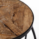 Clapp III Set of 2 20L x 20W Brown Round Wood Top W Black Metal Frame Nesting Accent Tables - Default Title