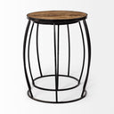 Clapp IV Set of 2 20L x 20W Brown Round Wood Top W Black Iron Frame Nesting Accent Tables - Default Title