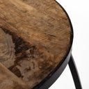 Clapp IV Set of 2 20L x 20W Brown Round Wood Top W Black Iron Frame Nesting Accent Tables - Default Title