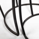Clapp IV Set of 2 20L x 20W Brown Round Wood Top W Black Iron Frame Nesting Accent Tables - Default Title