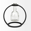 Monica I Short Black Metal Glass Bottle Vase - Default Title