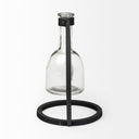 Monica I Short Black Metal Glass Bottle Vase - Default Title